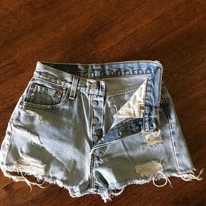Levi’s distressed shorts